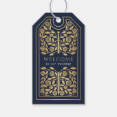 Blue Royal Medieval Gold Sword Wedding Welcome Geschenkanhänger (Vorderseite)