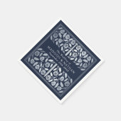 Blue Royal Medieval Silver Sword Wedding Serviette (Ecke)