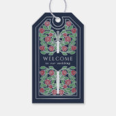 Blue Royal Medieval Silver Sword Wedding Welcome Geschenkanhänger (Vorderseite)