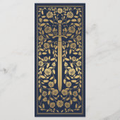 Blue Royal Medieval Sword Hochzeitsmenü Menükarte (Rückseite)