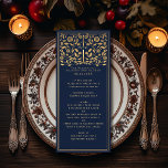 Blue Royal Medieval Sword Hochzeitsmenü Menükarte<br><div class="desc">Feiern Sie Ihren besonderen Tag mit diesem königlich-mittelalterlichen Schwert Hochzeitsdesign. Gold in diesem Design ist keine echte Folie. Sie können dies durch einen Klick auf "PERSONALISIEREN" weiter anpassen. Für weitere Fragen kontaktieren Sie uns bitte unter ThePaperieGarden@gmail.com.</div>