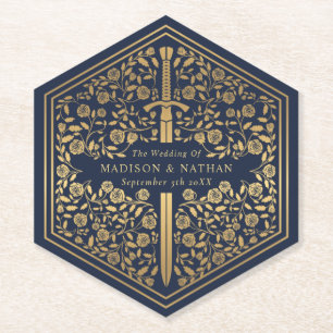 Blue Royal Mittelalterliche Hochzeitspapier Unters Untersetzer