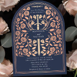 Blue Royal Mittelalterliche Rose Goldschwert Hochz Einladung<br><div class="desc">Set den Ton für deine mittelalterliche Fantasy-Hochzeit mit einem kühnen Bogen-Einladung-Design - ein großes Goldschwert der Rose, umgeben von Blumen vor blauem Hintergrund. Ideal für Paare, die von einer epischen, romantischen Feier träumen. Machen Sie Ihre Liebe von Anfang an legendär! HINWEIS: Die Rose Gold in diesem Design ist NICHT real...</div>