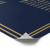 Blue Royal Mittelalterliches Schwert Hochzeitskart Poster (Ecke)