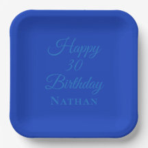  Blue Royal Paper Plates for Kids, Men, Women