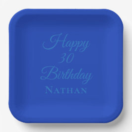 Blue Royal Paper Plates for Kids, Men, Women Pappteller