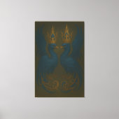 Blue Royal Phoenix Duo · Luxury Canvas Print Leinwanddruck (Vorderseite)
