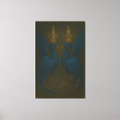 Blue Royal Phoenix Duo · Luxury Canvas Print Leinwanddruck (Vorderseite)