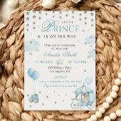 Blue Royal Prince Baby Shower Invitation Carriage Einladung