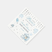Blue Royal Prince Watercolor Carriage Party Serviette (Ecke)