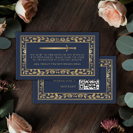 Blue Royal Sword Wedding Website UAWG QR Code Begleitkarte