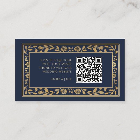 Blue Royal Sword Wedding Website UAWG QR Code Begleitkarte (Rückseite)