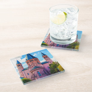 Blue Royalty Castle mit Cloudy Skies Glasuntersetzer