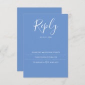 Blue RSVP Card, Hochzeitsseite (Vorne/Hinten)