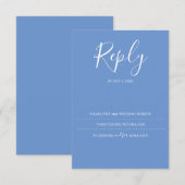 Blue RSVP Card, Hochzeitsseite Karte (Vorne/Hinten)