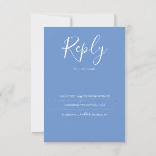 Blue RSVP Card, Hochzeitsseite Karte