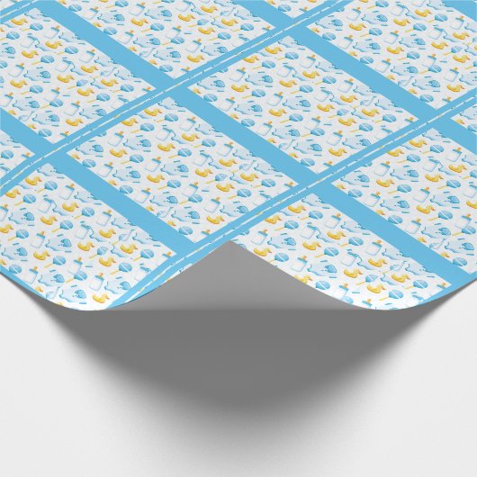 Blue Rubber Duck Boy Geschenkpapier (Ecke)