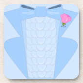 Blue Ruffle Prom King Tuxedo Untersetzer (Vorderseite)