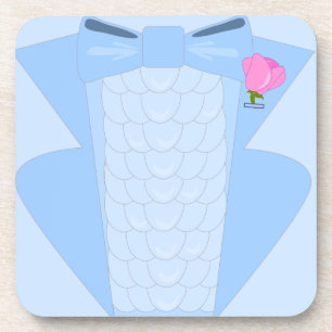 Blue Ruffle Prom King Tuxedo Untersetzer