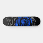 Blue Rugged Rose Graffiti Art • Urban Street Skateboard (Horizontal)