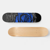 Blue Rugged Rose Graffiti Art • Urban Street Skateboard (Horizontal)