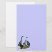 Blue Runner Duck Family Briefpapier (Vorne/Hinten)