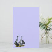 Blue Runner Duck Family Briefpapier (Stehend Vorderseite)