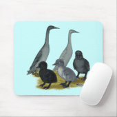 Blue Runner Duck Family Mousepad (Mit Mouse)