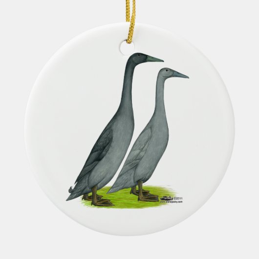 Blue Runner Ducks Keramikornament (Vorne)