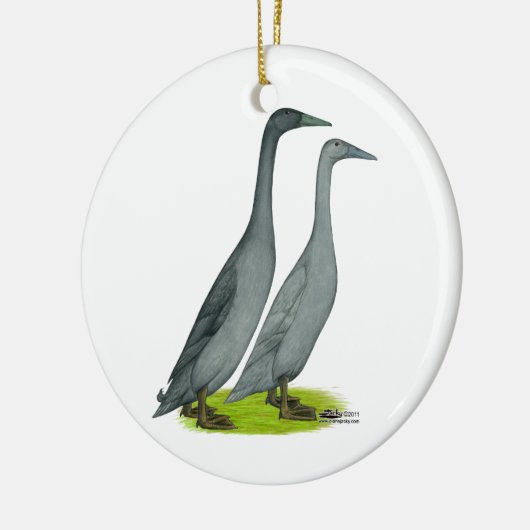 Blue Runner Ducks Keramikornament (Links)