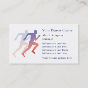 Blue Runner Fitness Business Template Visitenkarte