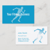 Blue Runner Fitness/Workout Business Card Visitenkarte (Vorne/Hinten)
