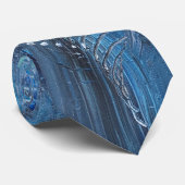 Blue Rush Neck Tie Krawatte (Gerollt)