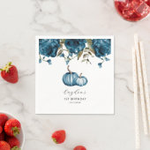 Blue Ruskin Pumpkin Fall Birthday Party Serviette (Beispiel)