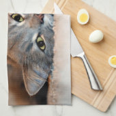 Blue Russian Cat Long Hairs by Shirley Taylor Küchentuch (Viertel Falte)