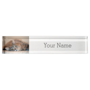 Blue Russian Cat Long Hairs by Shirley Taylor Namensplakette