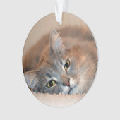 Blue Russian Cat Long Hairs by Shirley Taylor Ornament (Vorderseite)