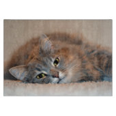 Blue Russian Cat Long Hairs by Shirley Taylor Schneidebrett (Vorderseite)