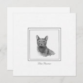 Blue Russian Cat Moderne gezeichnete Flachnotizkar Mitteilungskarte (Vorne/Hinten)