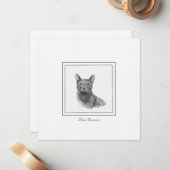 Blue Russian Cat Moderne gezeichnete Flachnotizkar Mitteilungskarte (Vorderseite/Rückseite Beispiel)