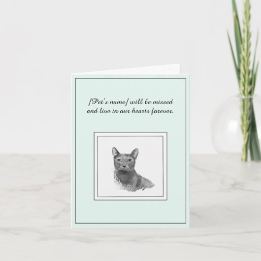 Blue Russian Cat Sympathy Card Karte (Vorderseite)