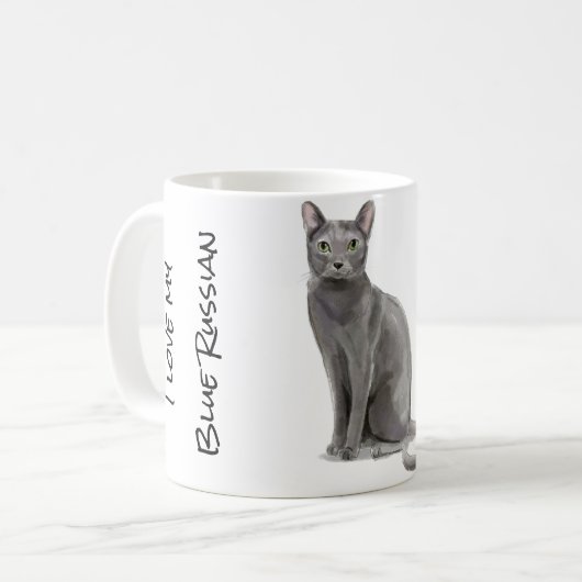 Blue Russian Feline Kaffeetasse (Vorderseite Links)