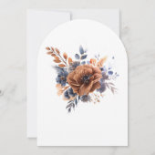 Blue Rust Terracotta Garden Elegante Hochzeit Einladung (Rückseite)