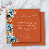 Blue Rust Terracotta Wedding Offizier Vielen Dank Dankeskarte