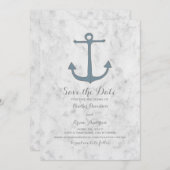 Blue Rustic Anchor Save the Date einladen (Vorne/Hinten)