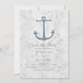 Blue Rustic Anchor Save the Date einladen (Vorderseite)