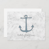 Blue Rustic Anchor Tischnummer Postcard (Vorne/Hinten)