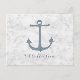 Blue Rustic Anchor Tischnummer Postcard