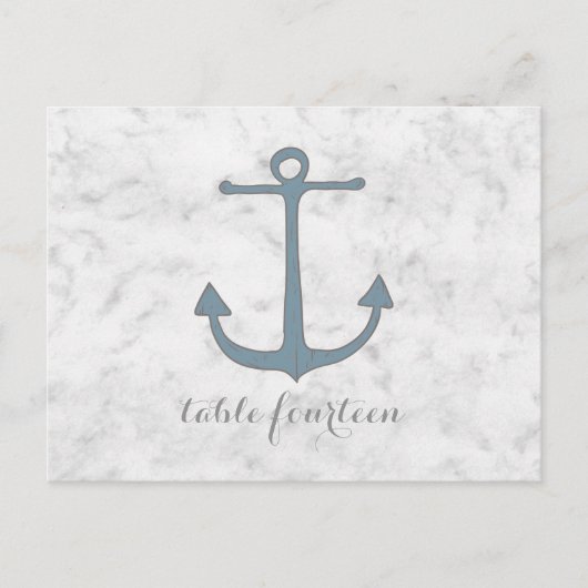 Blue Rustic Anchor Tischnummer Postcard (Vorderseite)