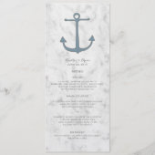 Blue Rustic Anchor Wedding Menu Menükarte (Vorderseite)